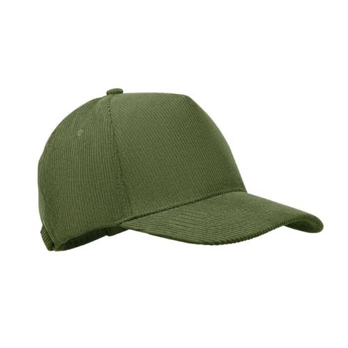 5-panelen corduroy baseballcap Wale army green