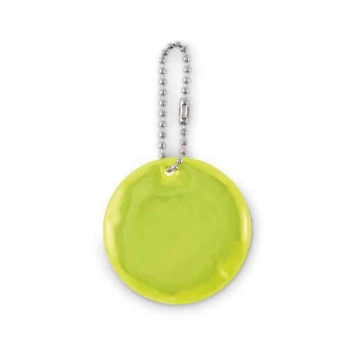 Ronde reflecterende hanger Grin neon yellow