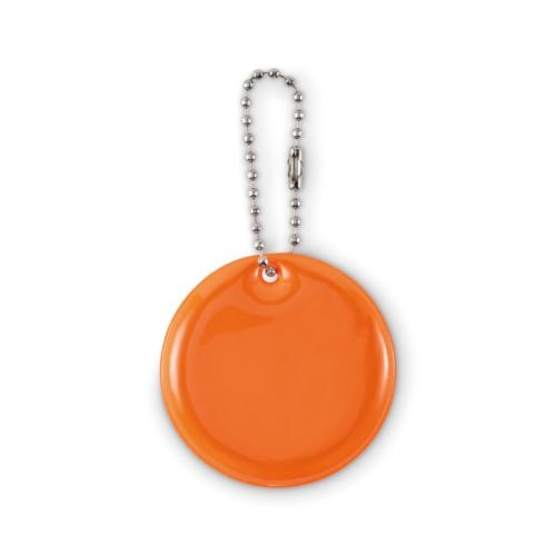Ronde reflecterende hanger Grin neon oranje