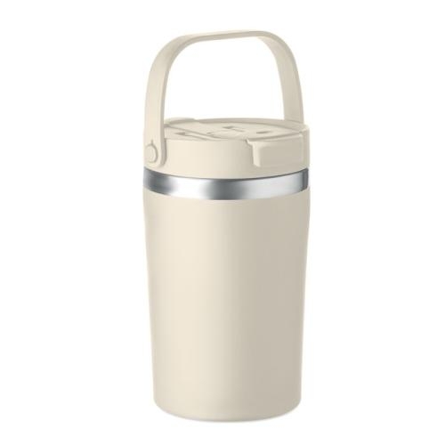 Dubbelwandige beker 350 ml Cozycup beige