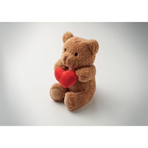 Pluche teddybeer met hart 23cm Snuggle rood