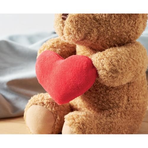 Pluche teddybeer met hart 23cm Snuggle rood