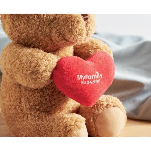 Pluche teddybeer met hart 23cm Snuggle rood