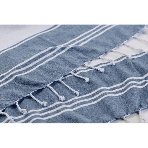 Strandtas met hamamdoek Hummum blauw