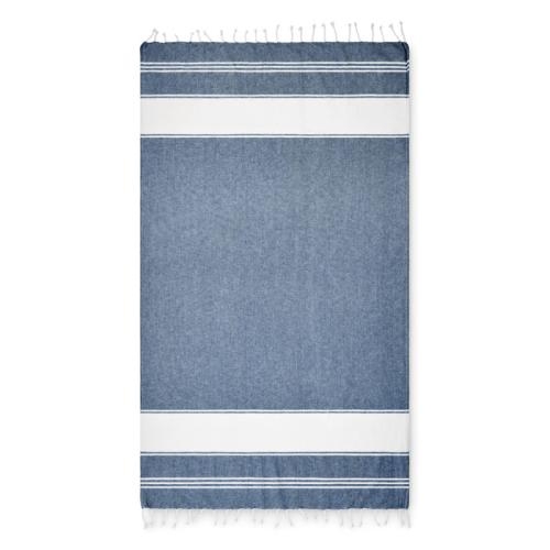 Strandtas met hamamdoek Hummum blauw