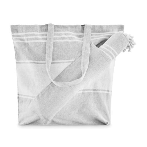 Strandtas met hamamdoek Hummum grijs