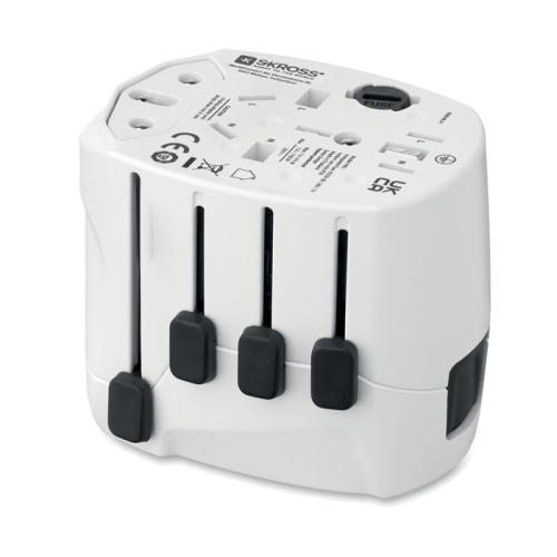 SKROSS® PRO 3-polige wereldstekker Pro 3-pole wit