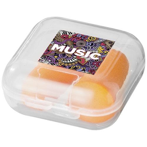 Oordopjes in reisdoosje oranje