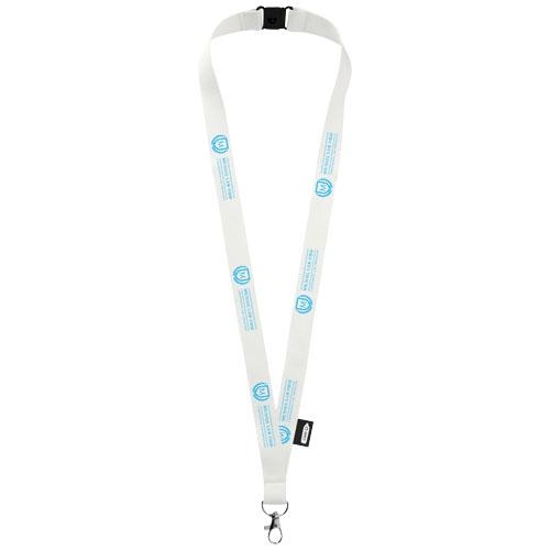 PET lanyard met veiligheidssluiting Tom wit