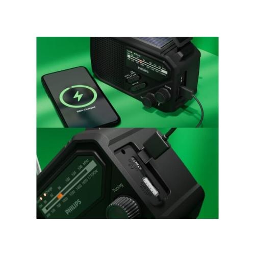 Philips TAR1609 noodradio FM-AM met zaklamp zwart