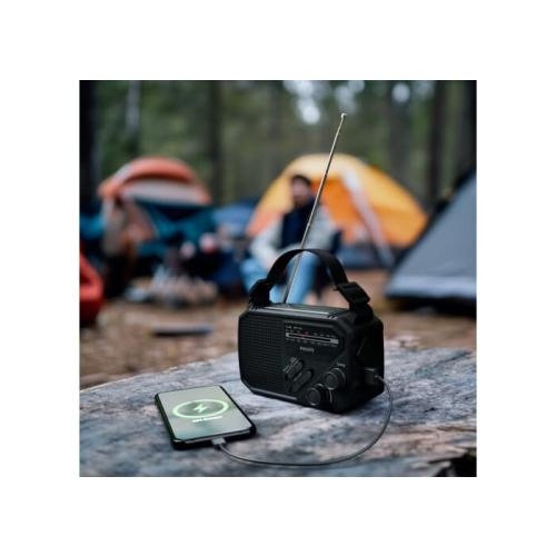 Philips TAR1609 noodradio FM-AM met zaklamp zwart