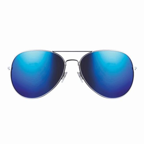 Pilotenzonnebril in hoesje blauw