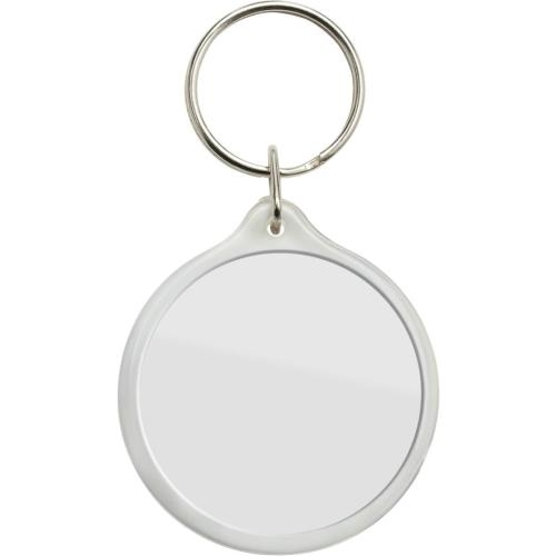 Ronde kunststof sleutelhanger Leco neutraal