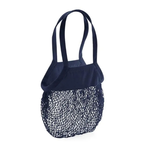 Biokatoenen mesh boodschappentas navy