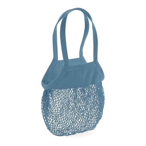 Biokatoenen mesh boodschappentas vliegtuigblauw