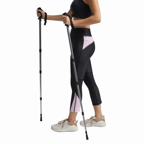 Nordic Walking stokken zwart/zilver