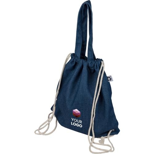 Gerecycled denim rugtas Dex blauw