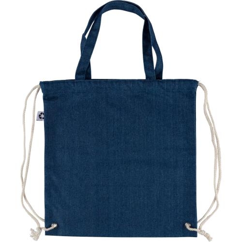 Gerecycled denim rugtas Dex blauw