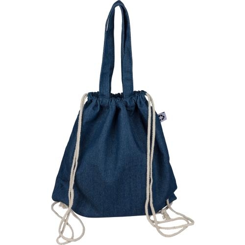 Gerecycled denim rugtas Dex blauw
