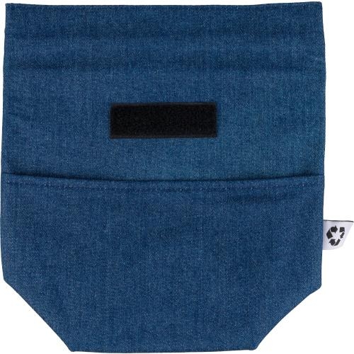 Gerecycled denim roll-top koeltas Mira blauw