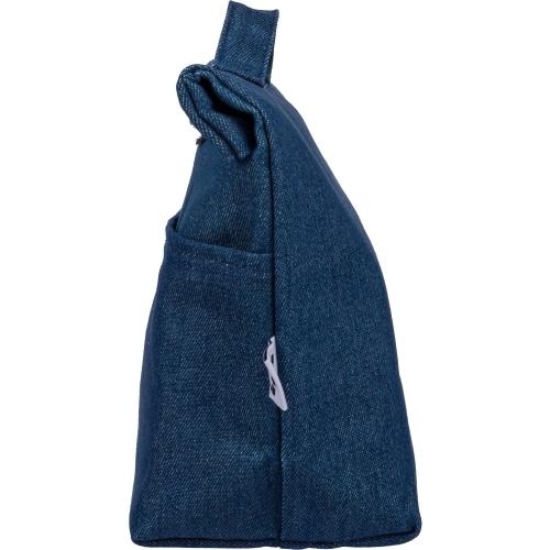 Gerecycled denim roll-top koeltas Mira blauw