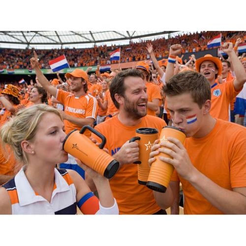 Dubbelwandige juichbeker 700 ml oranje