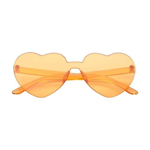 Zonnebril met hartjesglazen transparant oranje