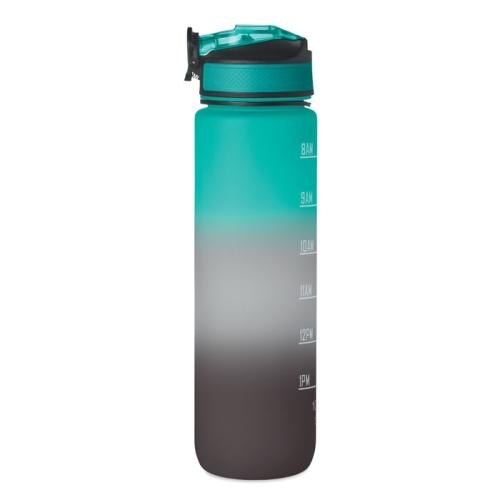 Sportwaterfles RPET 1L Activate zwart/blauw