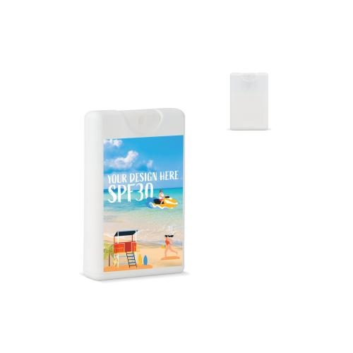 Creditcard zonnebrandspray SPF30 wit