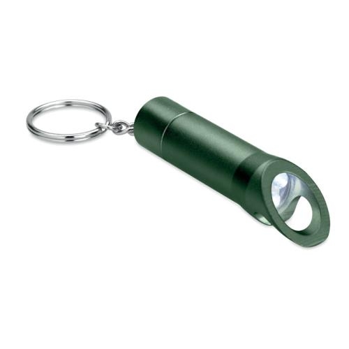 Metalen sleutelhanger met LED Litop donker marinegroen