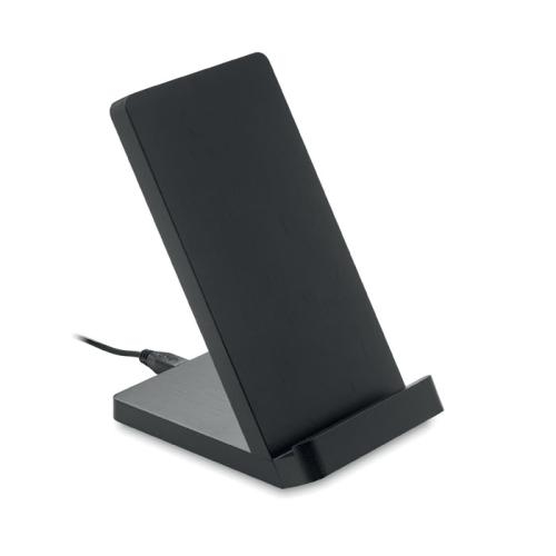 Draadloze bamboe oplaadstation Wire&stand zwart