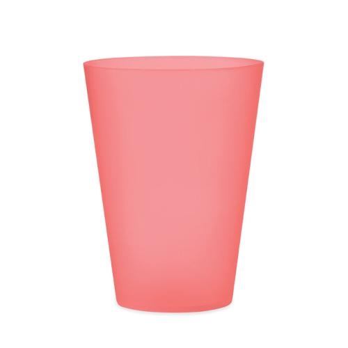 Matte PP beker 300ml Festa large transparant rood