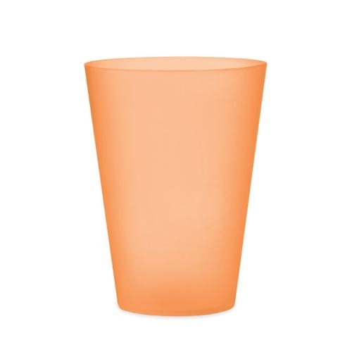 Matte PP beker 300ml Festa large transparant oranje