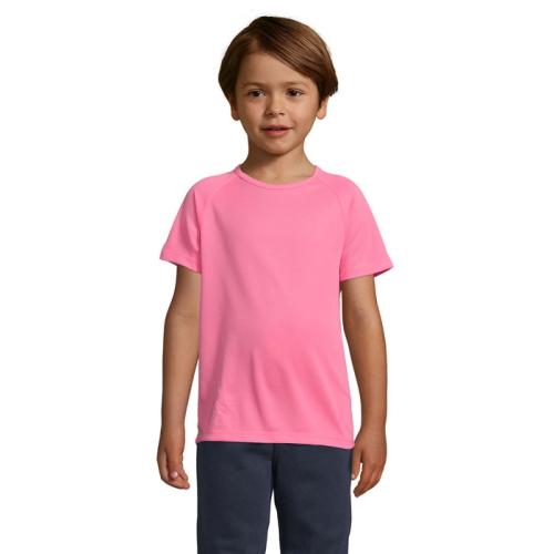 Kinder sport T-shirt 140 grams neon pink,2xl