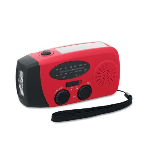 Draagbare radio met LED lamp Onda rood