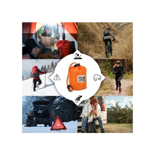 Outdoor Survival 2-in-1 thermische poncho oranje