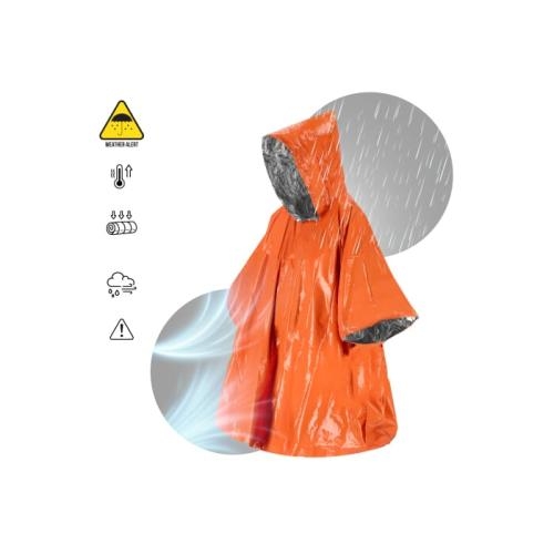 Outdoor Survival 2-in-1 thermische poncho oranje