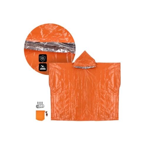 Outdoor Survival 2-in-1 thermische poncho oranje