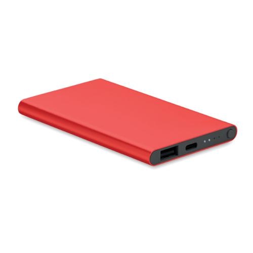 4000 mAh powerbank Type C Powerflat c rood