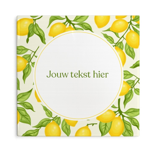 Tegeltje met logo 15x15 cm wit