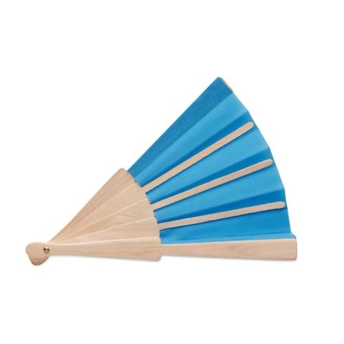 Houten waaier Fanny | polyester doek royal blue