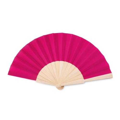 Houten waaier Fanny | polyester doek fuchsia