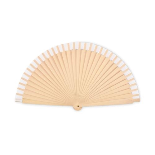 Houten handwaaier Woodfan wit