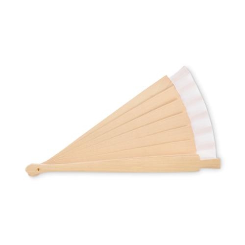 Houten handwaaier Woodfan wit