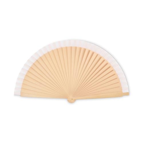 Houten handwaaier Woodfan wit