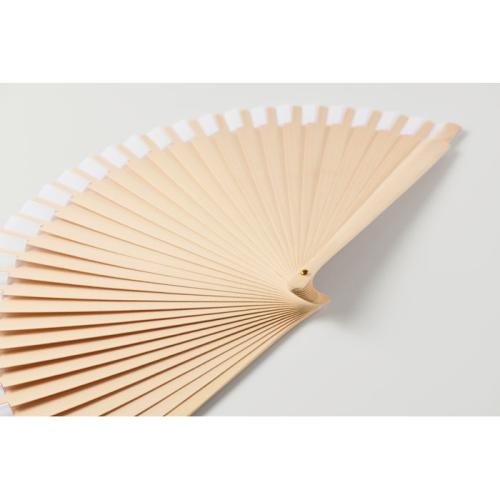 Houten handwaaier Woodfan wit