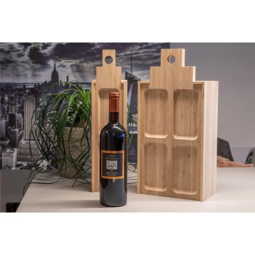 Wijnkist met tapasplank small hout