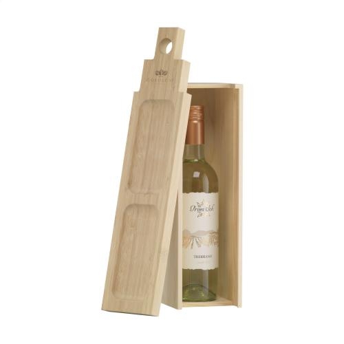 Wijnkist met tapasplank small hout