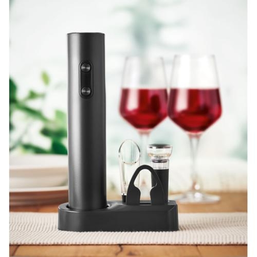 Elektrische wijnopenerset Vino zwart