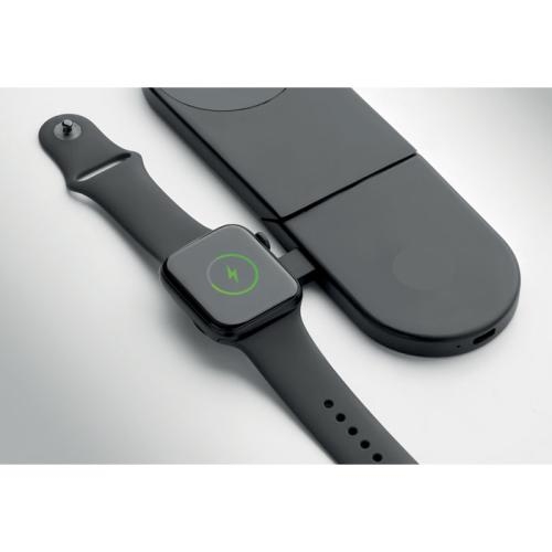 Opvouwbare 3-in-1 lader 15W Elasti zwart